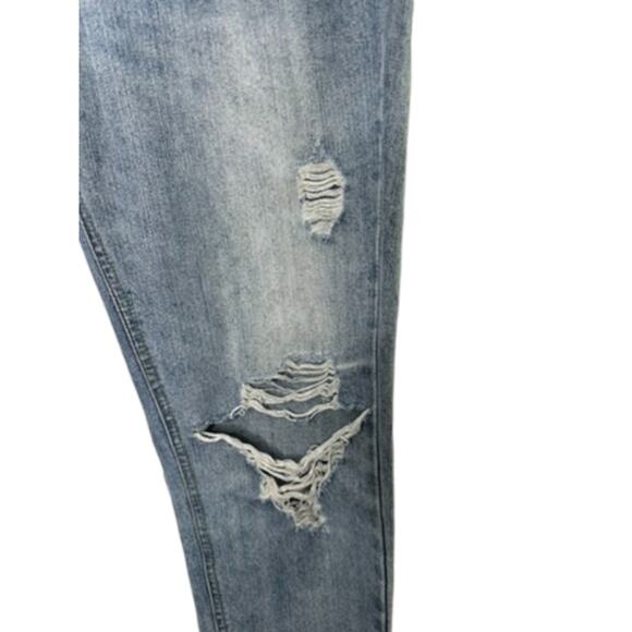 Life in Progress Light Rinse Distressed High-Waist Lace Patch Jeans Women's 26 - Picture 7 of 8